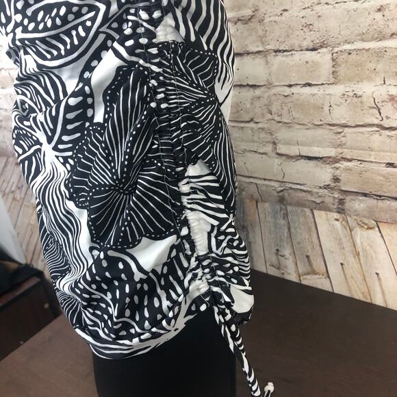 NEW Croft & Barrow Size 6 Floral Tankini Swim Top D Cup Side Drawstring - Picture 3 of 8